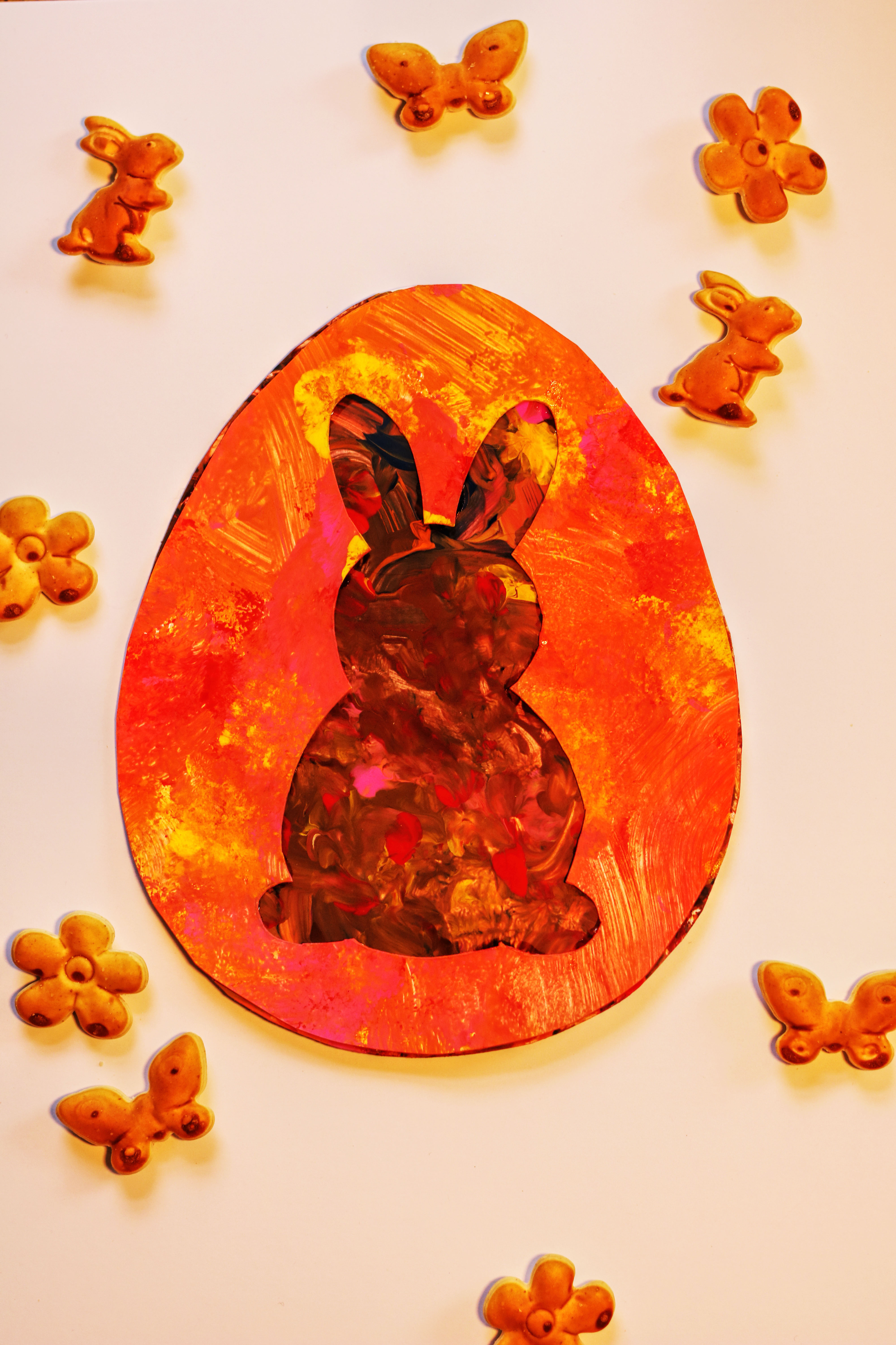 Ostern basteln 1 Jahr, 2 Jahre, Fingerfarbe, Vorlage