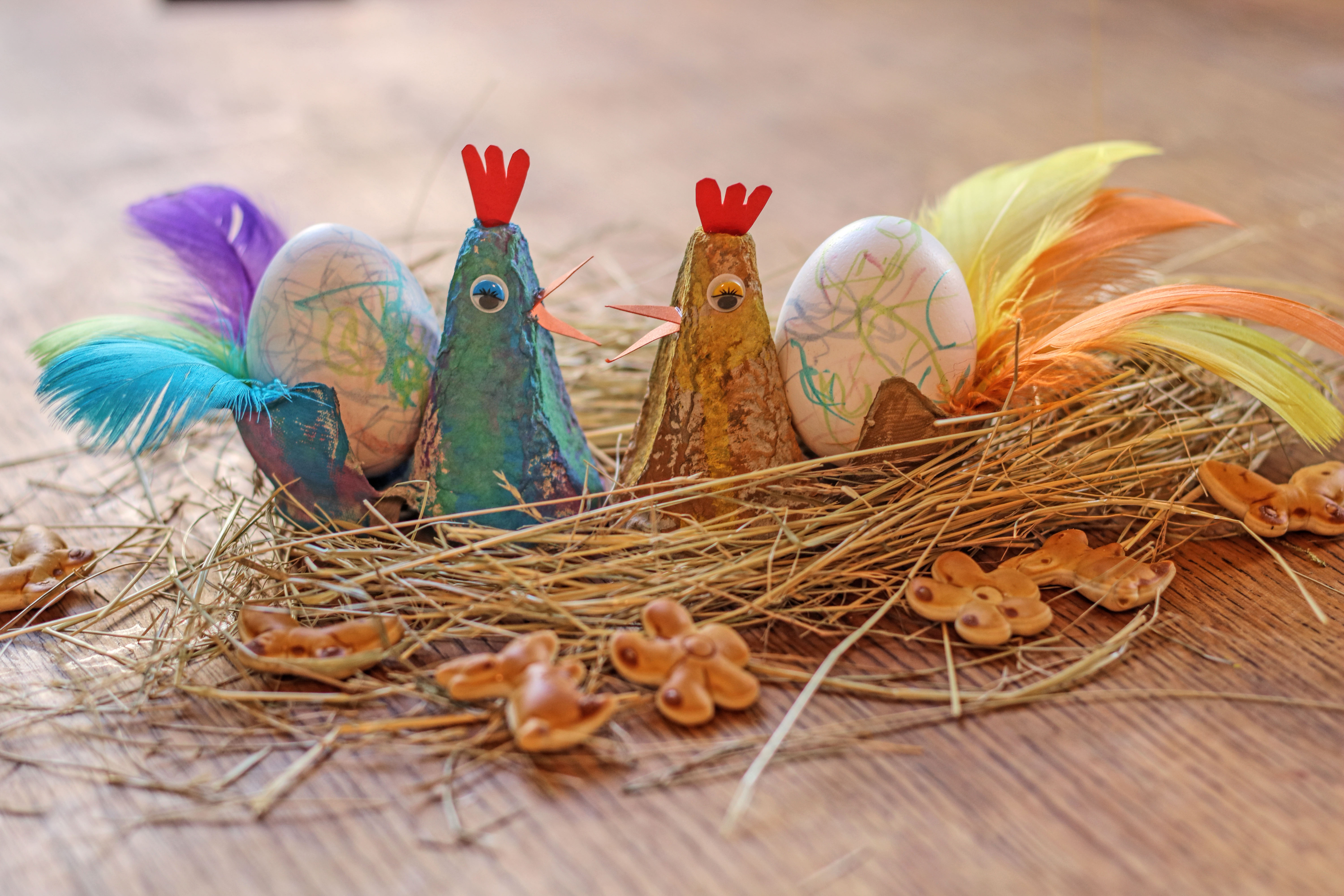 Eierkarton Eierbecher Huhn Basteln Kinder Kleinkinder Ostern