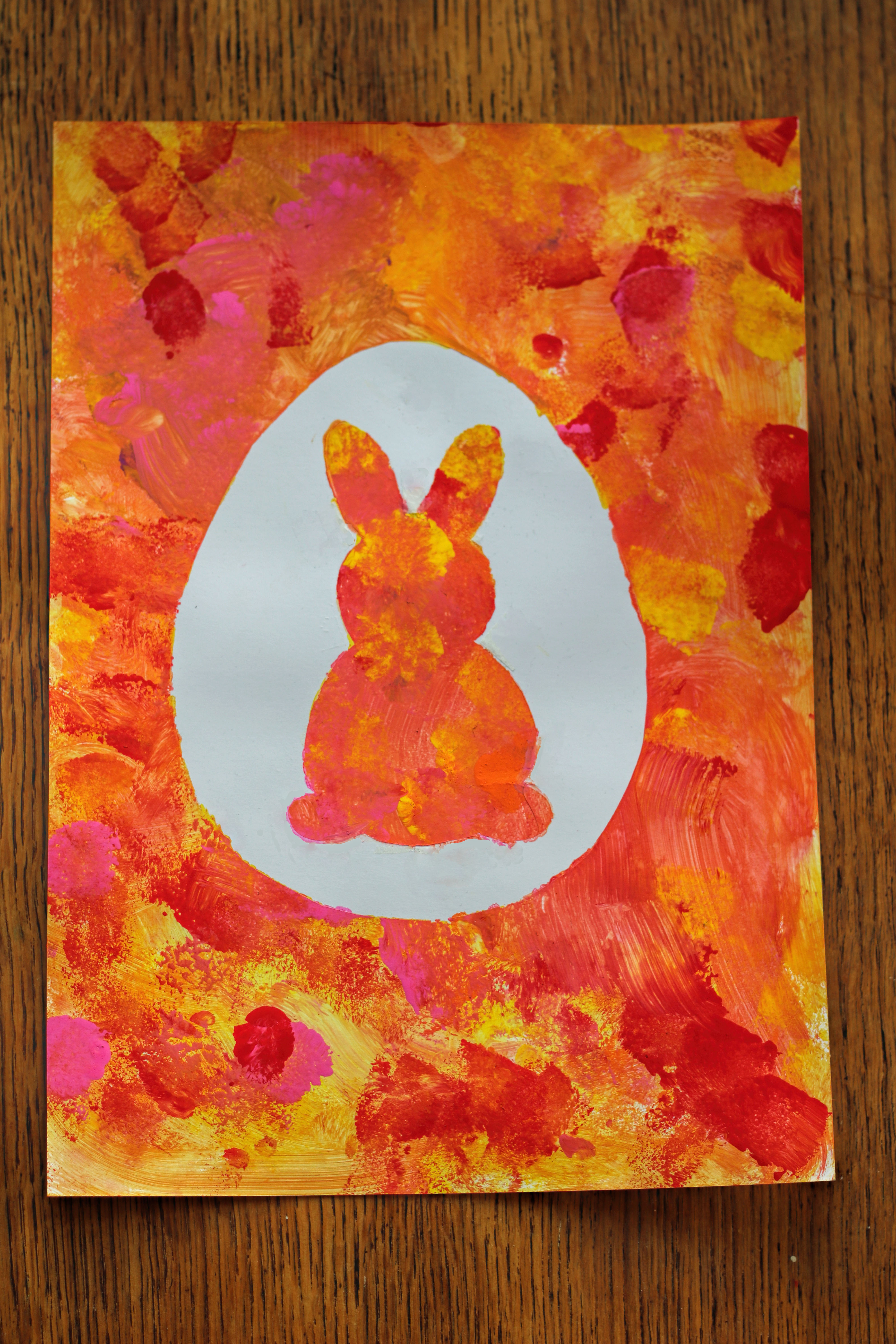 Finger paint Easter eggs for toddlers
