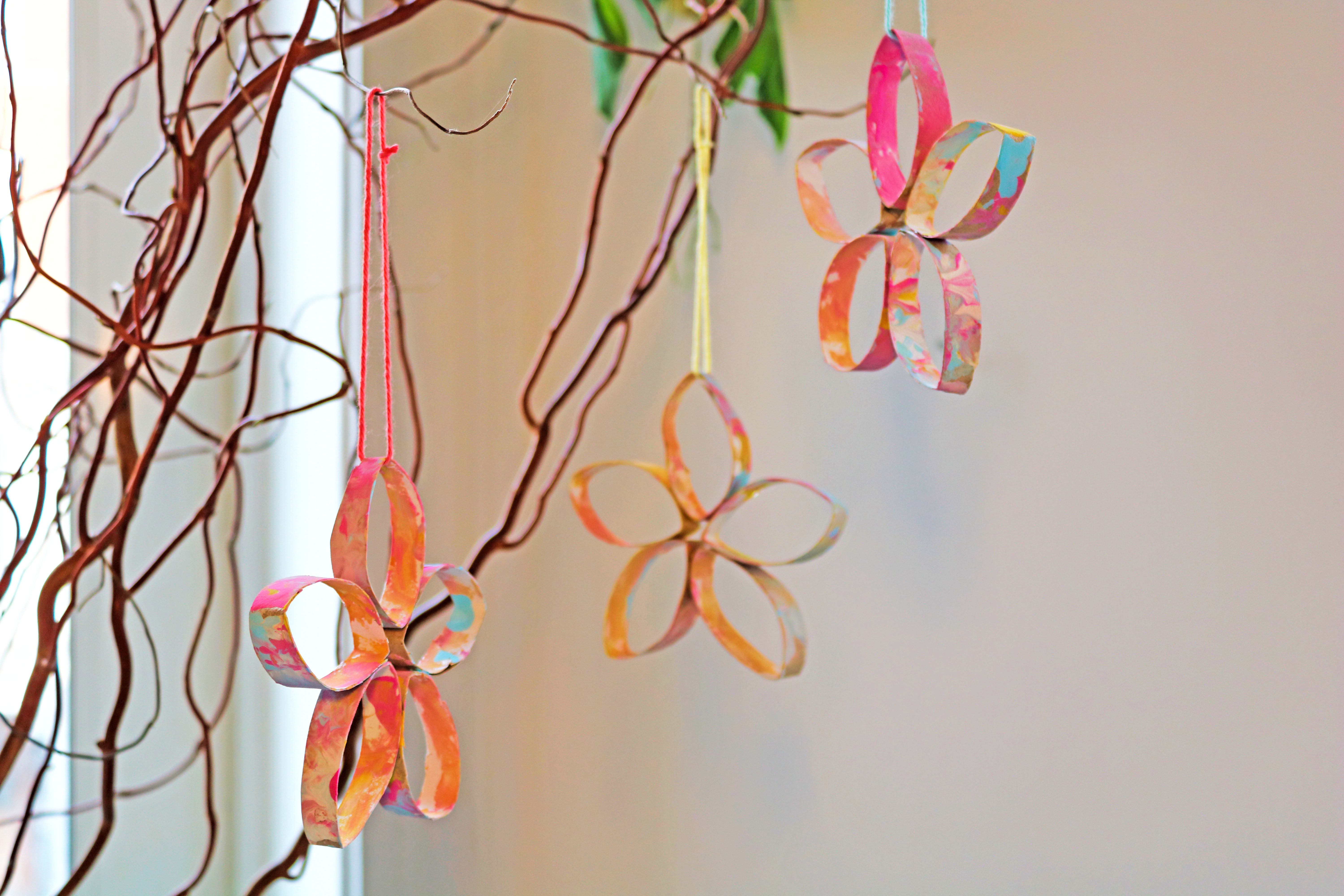 Toilet Paper Flower Spring Easter Decoration for Toddlers - Simple
